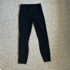 Lululemon Fast and Free Black Leggings with Mesh Panel - Size 6